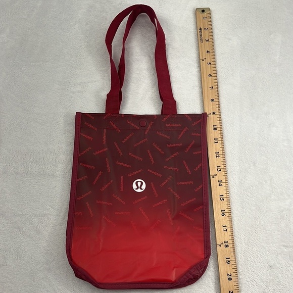 FREE GIFT W/Purchase🎁 NEW Lululemon Red Write Out Logo Reusable Shopping Bag - Picture 2 of 4